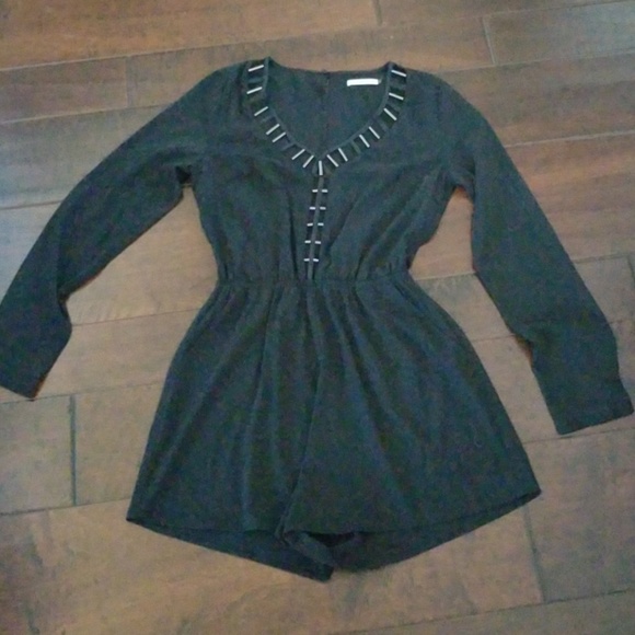 Mustard Seed Pants - Black Beaded Romper NWOT